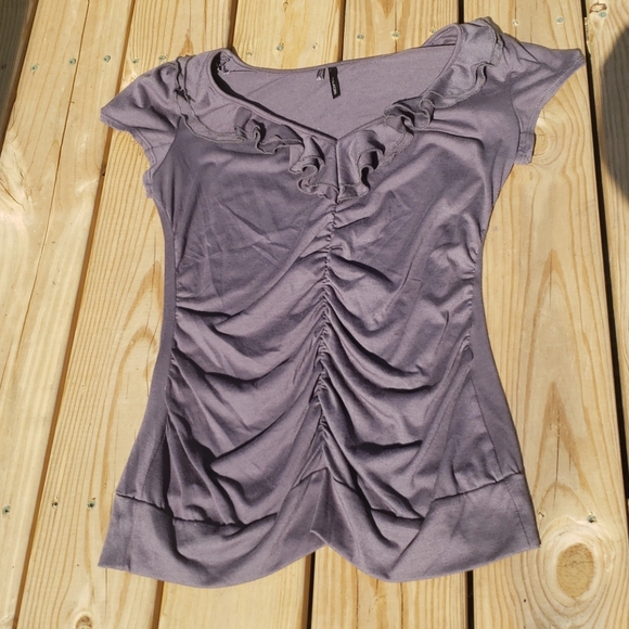 Maurices Tops - Maurice short sleeve shirt  with ruffle size Large